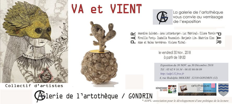 Carton d'invitation de l'exposition "Va-et-vient" avec Viviane Michel